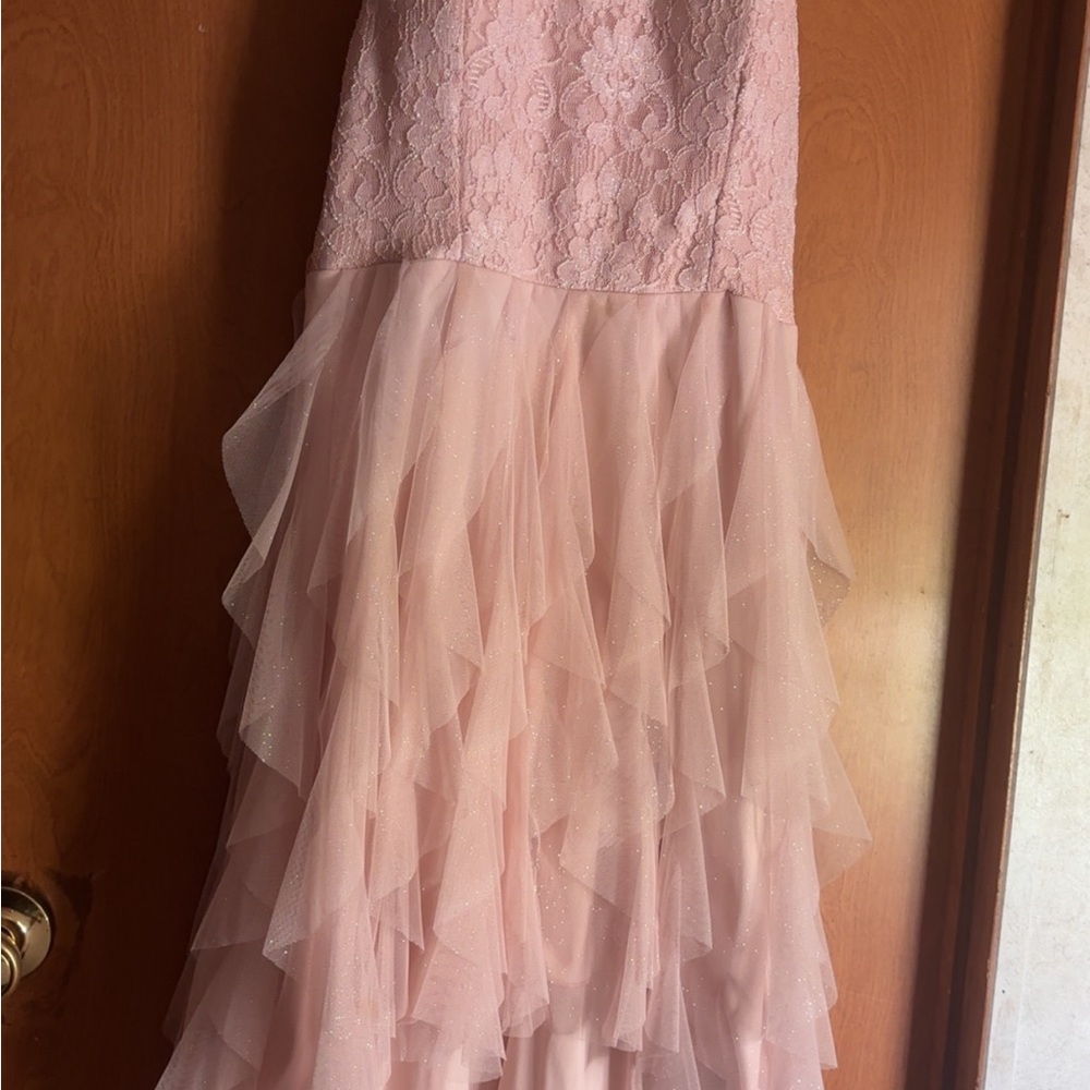 Teeze Me Pink Lace and Tulle Formal Dress